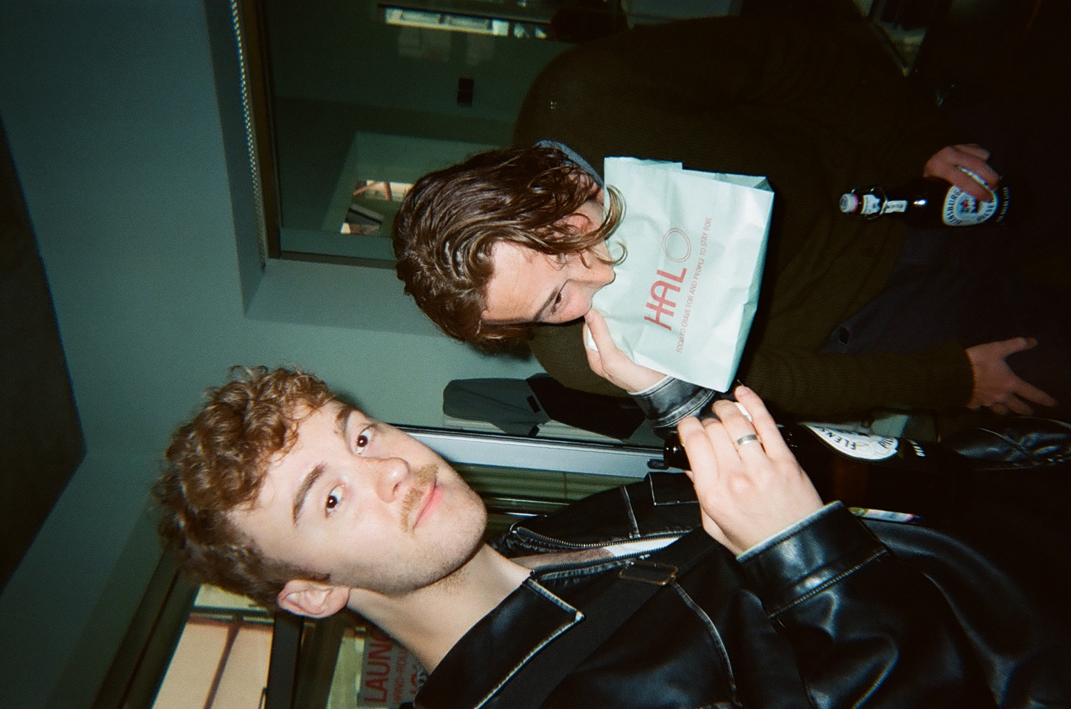 Friends enjoying bagels at HALO